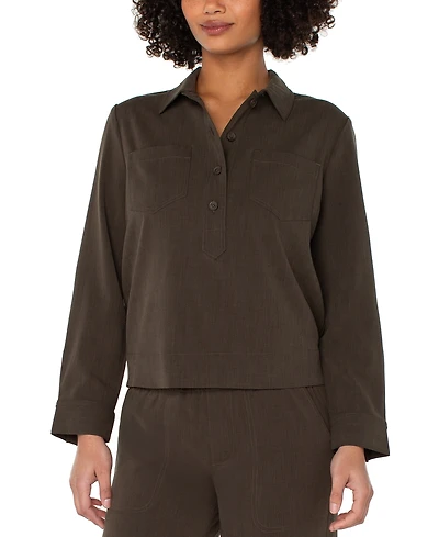 Liverpool Los Angeles Women's Popover Woven Shirt