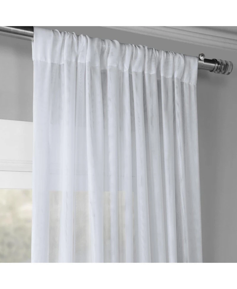 Half Price Drapes Double Layered White Sheer Curtain