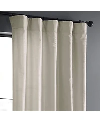 Half Price Drapes Mist Greige Vintage Textured Faux Dupioni Silk Curtain