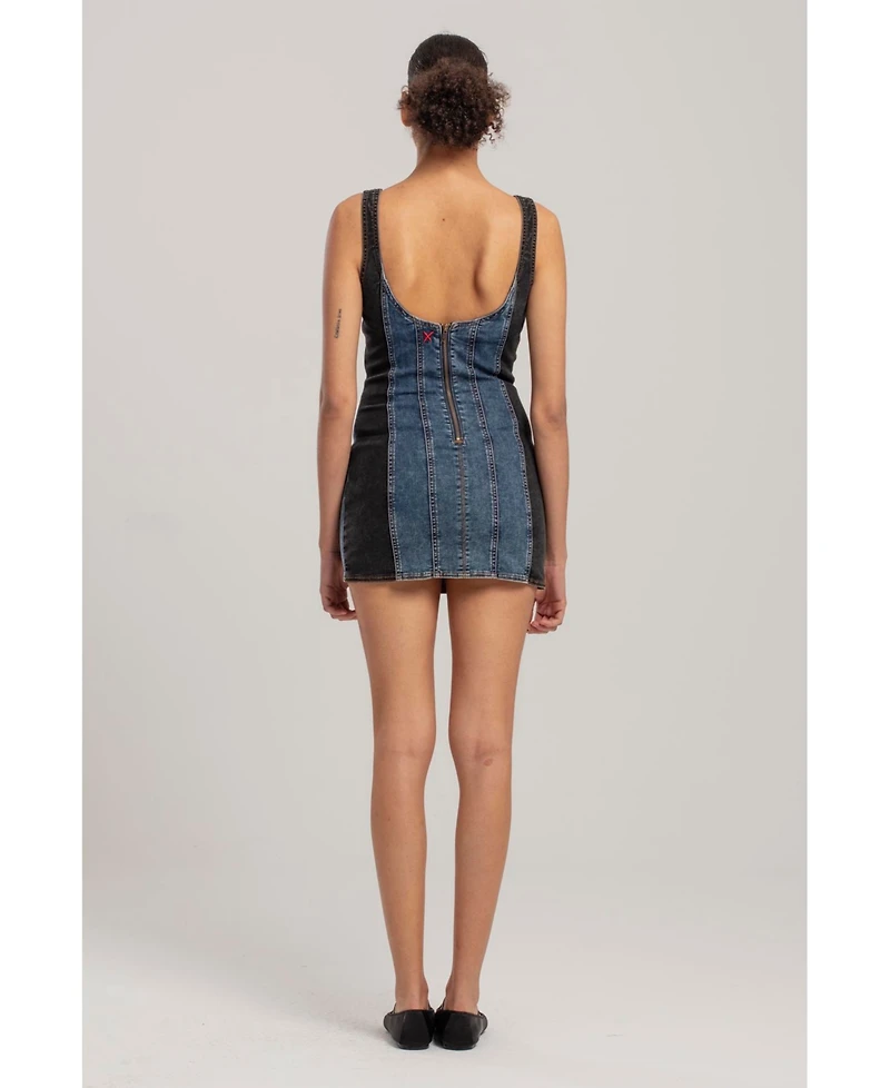 Pcfg Women's Free Heaven Two Color Denim Dress