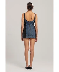 Pcfg Women's Free Heaven Two Color Denim Dress