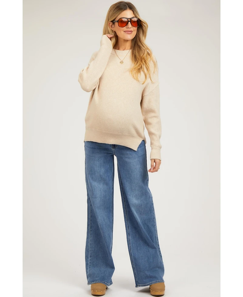 Pinkblush Blue Wide Leg Maternity Jeans