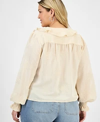 And Now This Trendy Plus Embroidered Balloon-Sleeve Blouse, Macy's Exclusive