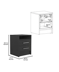 Depot E-shop Leyva Nightstand, Two Drawers, Superior Top