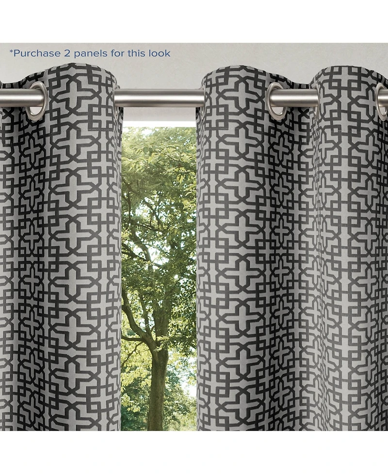 Outdoor Window Covering Cabana Trellis Grommet Single Panel, 52"Wx 84"L