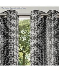 Outdoor Window Covering Cabana Trellis Grommet Single Panel, 52"Wx 84"L