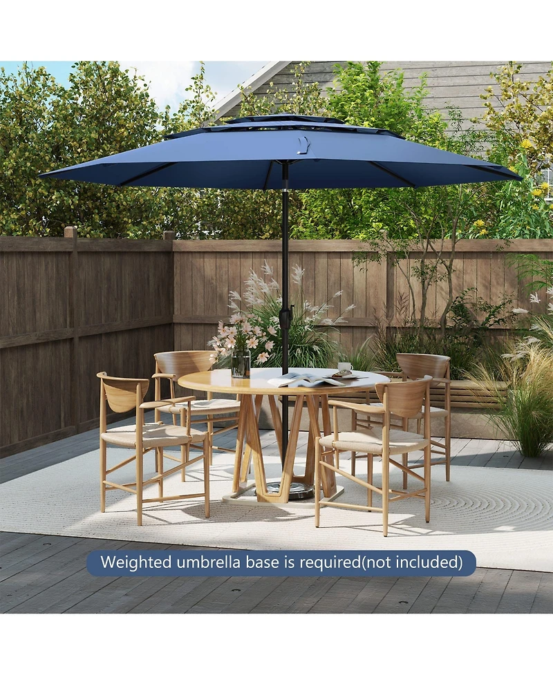 3-tier Vented Patio Umbrella with Push Button Tilt