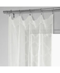 Half Price Drapes Florentina White Embroidered Geometric Sheer Curtain