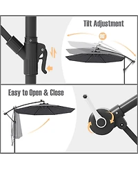 Slickblue Patio Umbrella Offset Cantilever with 40 Solar Powered Lights