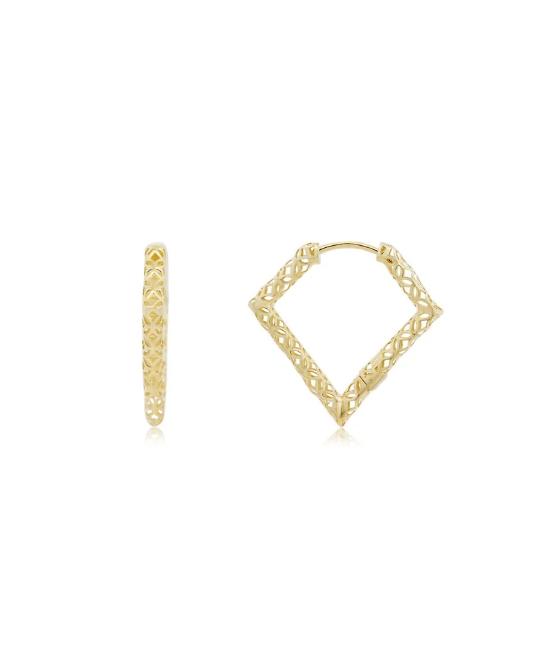 The Lovery Geometric Gold Hoop Earrings 14k Gold