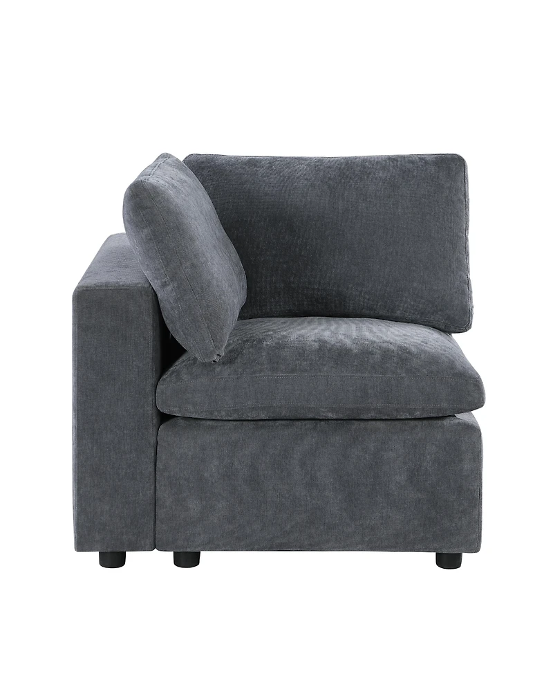 Streamdale Modular Sectional Sofa Set, Left Facing Armchair, Chenille, Grey