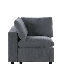 Streamdale Modular Sectional Sofa Set, Left Facing Armchair, Chenille, Grey
