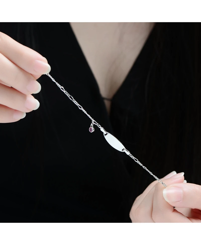 Chic Minimalist Bar Bracelets with Round Bezel Set Cubic Zirconia Charm