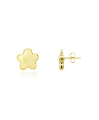 The Lovery Puffy Gold Flower Stud Earrings 14K Gold
