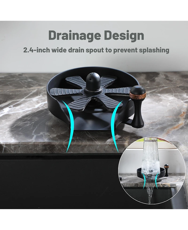 Casainc Stainless Steel Glass Rinser For Kitchen Sink, Sink Accessories Cup Washer