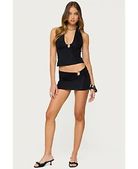 Edikted Women's Billey Metal Ring Halter Top