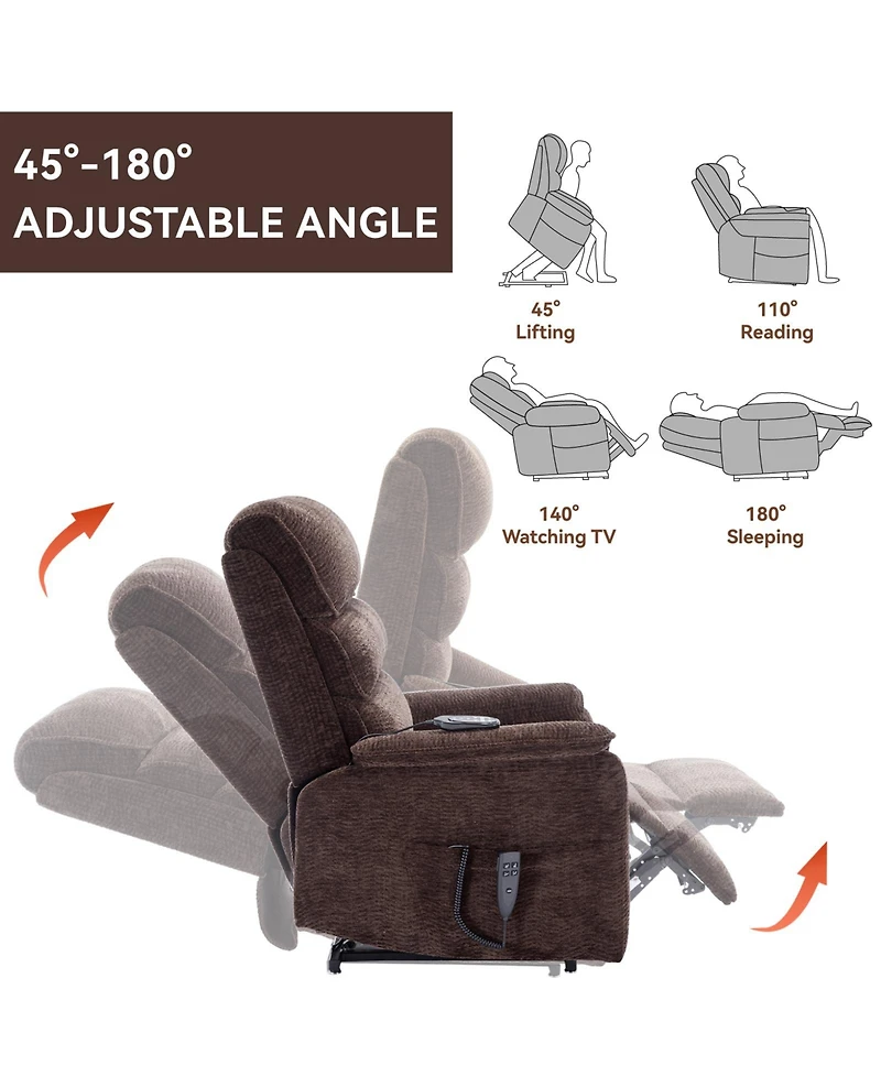 Casainc Dual Motor Infinite Position Up to 350 Lbs Power Lift Recliner Chair with Power-Remote, Heat Massage and Heavy Duty Motion Mechanism