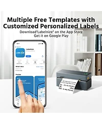 Polono Bluetooth Thermal Shipping Label Printer, Wireless 4x6 Shipping Label Printer for Small Business, Support iOS, Android, Windows and Mac, Compat