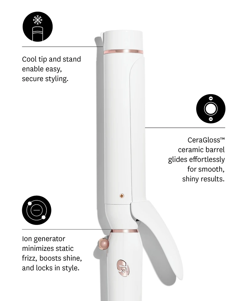 T3 Switch Kit Curl Trio Professional Ionic Interchangeable Curling Iron with 3 CeramicClip & Wand Barrels for Curling and Waving