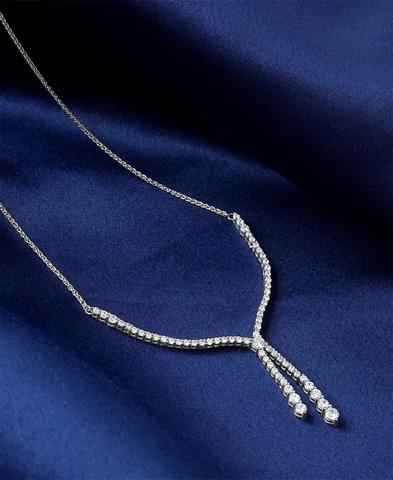 Wrapped in Love Diamond Lariat Necklace (2 ct. t.w.) in 14k White Gold, 16-3/4" + 2" extender, Exclusively at Macy's