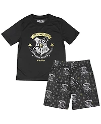 Harry Potter Boys Hogwarts Crest Wizard 2-Piece Kids' Pajama Short Set