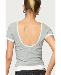 Edikted Women's Julietta Contrast Layered T Shirt