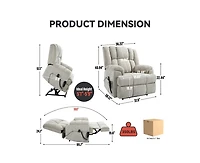 Dual Motor Heat Massage Power Lift Recliner Chair, Up to 350 lbs, Medium-Firm, Heavy-Duty with Remote