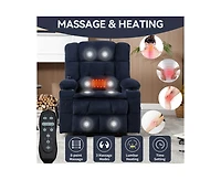Dual Motor Infinite Position Up to 350 Lbs Chenille Power Lift Recliner Chair, Heavy Duty Motion Mechanism with 8-Point Vibration Massage and Lumbar H