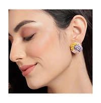 Sohi Women's Beaded Twist Stud Earrings