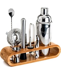 Bartender Kit 10-Piece Bar Tool Set with Bamboo Stand