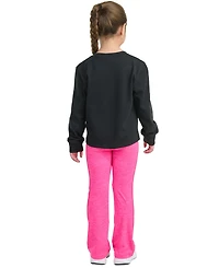 adidas Toddler & Little Girls Long-Sleeve Graphic T-Shirt Flare Pants, 2 Piece Set