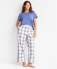 State of Day Women's Poplin Pajama Pants, Xs-3X, Macy's Exclusive