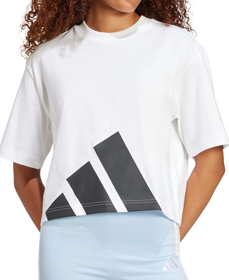 adidas Women's Cotton Logo Boxy Short-Sleeve T-Shirt