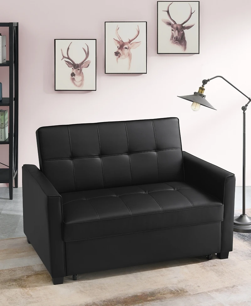 Gold Sparrow 51" Faux Leather Chandler Convertible Loveseat Bed, Created for Macy's