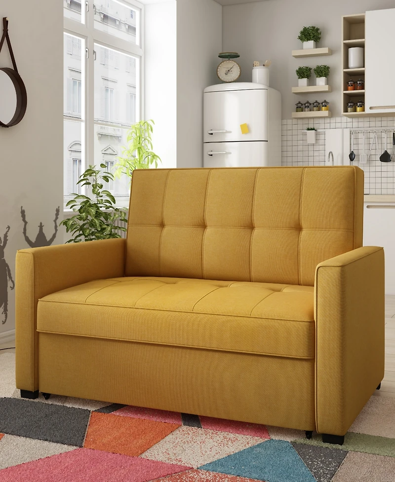 Gold Sparrow 51" Polyester Chandler Convertible Loveseat Bed, Created for Macy's