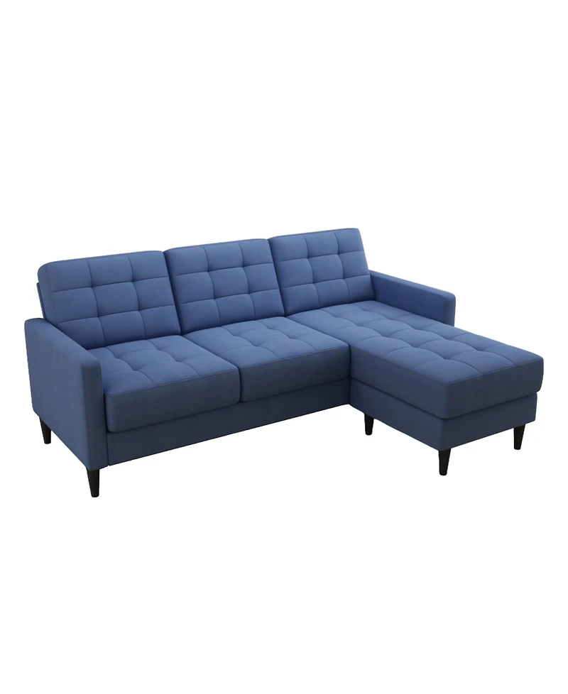 Gold Sparrow 82" Polyester Logan Reversible Sectional Sofa with Ottoman, Created for Macy's