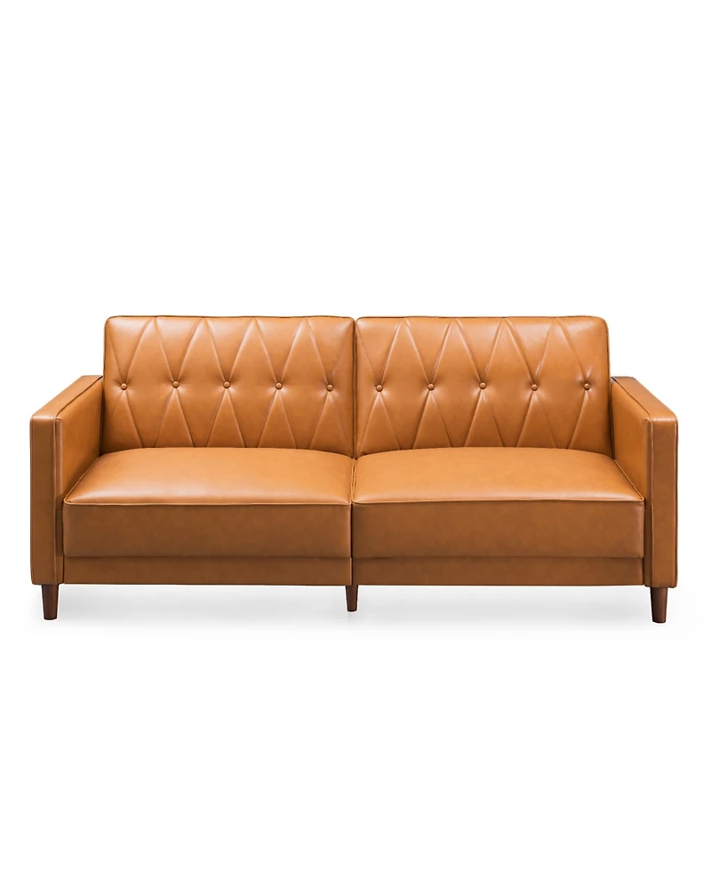 Gold Sparrow 77" Faux Leather Victoria Convertible Sofa Bed, Created for Macy's