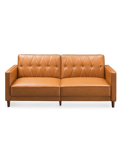 Gold Sparrow 77" Faux Leather Victoria Convertible Sofa Bed, Created for Macy's