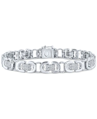 Men's Diamond Pave U Link Bracelet (1 ct. t.w.) in Sterling Silver