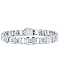 Men's Diamond Pave U Link Bracelet (1 ct. t.w.) in Sterling Silver