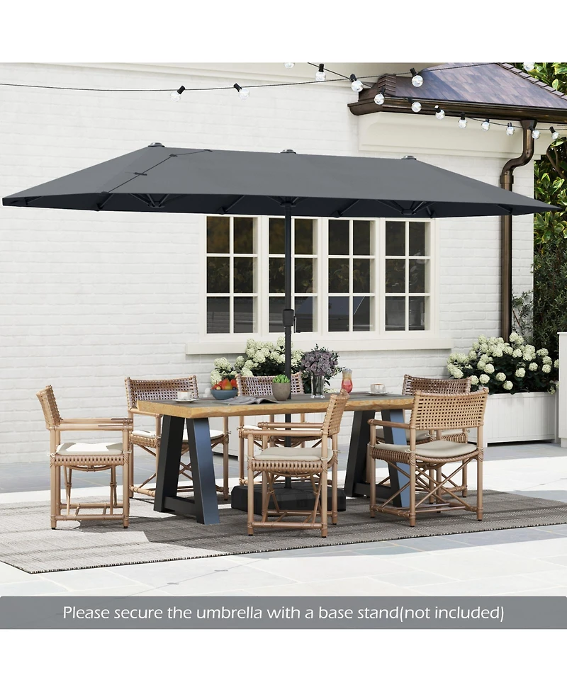 Gymax 13 Ft Double-sided Patio Umbrella Outdoor Large Twin