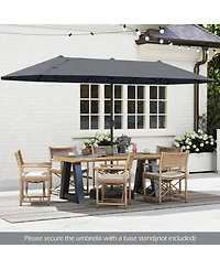 Gymax 13 Ft Double-sided Patio Umbrella Outdoor Large Twin