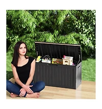 80 Gal. Waterproof Outdoor Resin Storage Deck Box with Lockable Lid