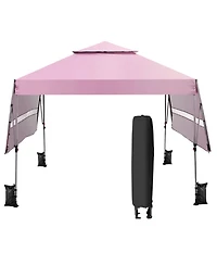 Outdoor Instant Pop-up Canopy Tent with Dual Half Awnings