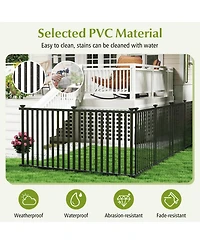 2 Piece Vinyl Picket Fence Set for Garden and Yard Decoration