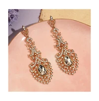 Sohi Women's Silver Dazzling Drop Earrings