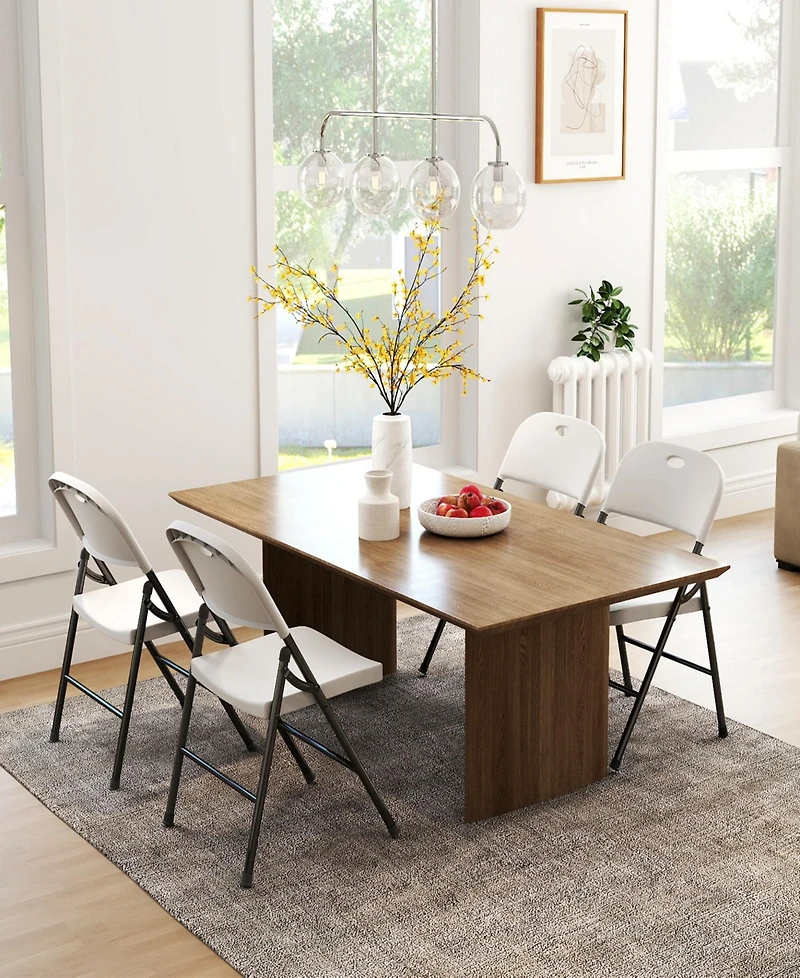 Sugift Portable Folding Chair Set with Durable Steel Frame 4 Pack