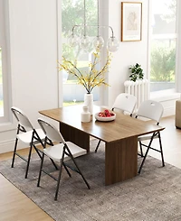 Sugift Portable Folding Chair Set with Durable Steel Frame 4 Pack