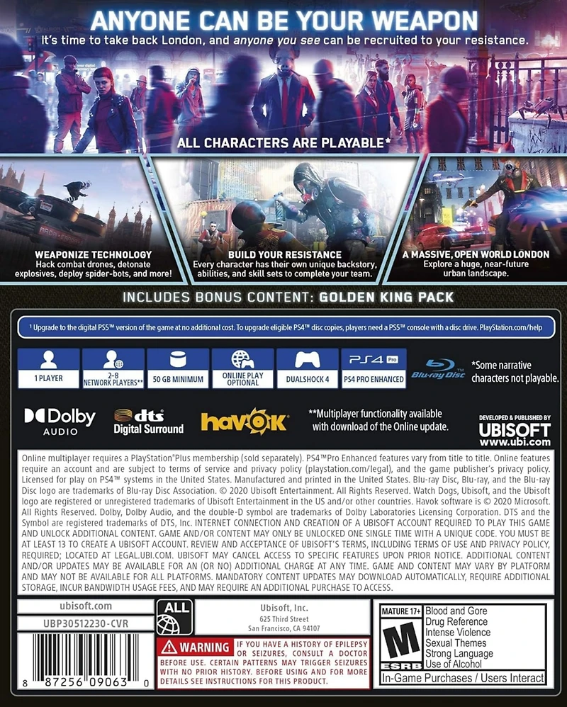 Ubisoft Watch Dogs Legion for PlayStation 4 Limited Edition