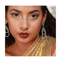 Sohi Women's Black Teardrop Drop Earrings